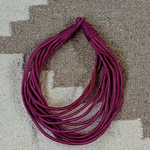 Fuchsia cord necklace